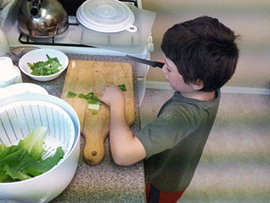 helping with supper